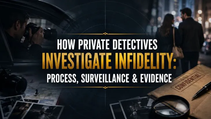 Private detective conducting a professional infidelity investigation through discreet surveillance and evidence documentation