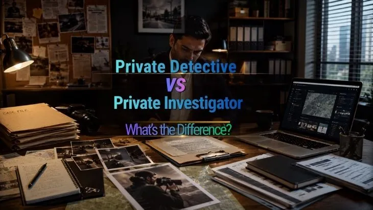 Private detective and private investigator comparing investigation methods